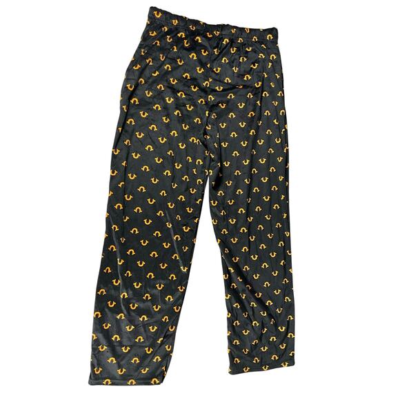 True Religion Men’s Large Lounge Pants Black Logo Print Drawstring Sleep Pants - Picture 2 of 9